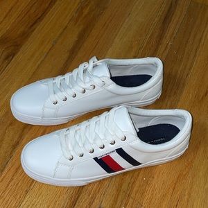 Tommy Hilfiger stripe sneakers white size 9.5 womens